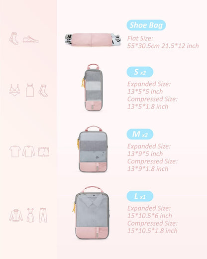 6 Set /4 Set/2 Set Compression Packing Cubes for Travel, Lightweight Luggage Organizer Bags, Durable Space Saver Bags Travel Essentials