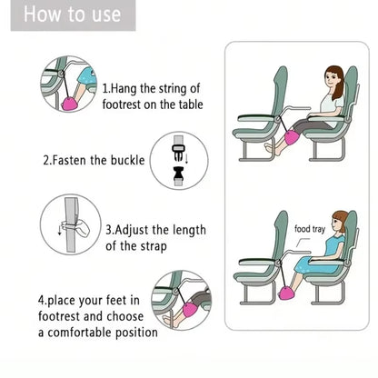 Travel Accessories Portable Simple Travel Airplane Footrest Adjustable Travel Safety Belt Lightweight Office Hammock Footrest