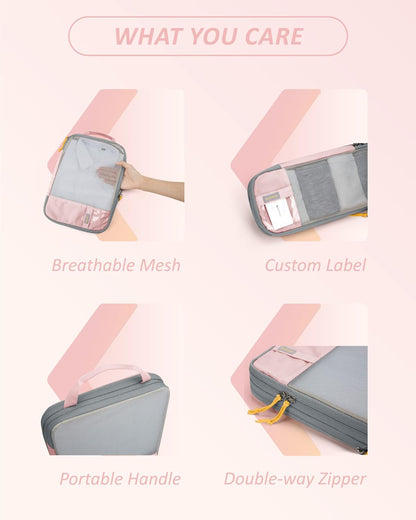 6 Set /4 Set/2 Set Compression Packing Cubes for Travel, Lightweight Luggage Organizer Bags, Durable Space Saver Bags Travel Essentials